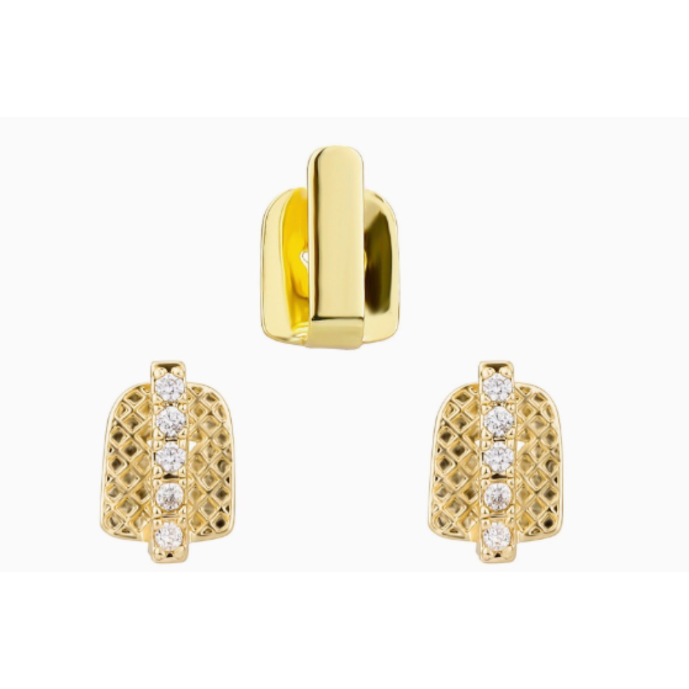 Men Accessories Silver - Gold Silver Plated Iced Out Tooth