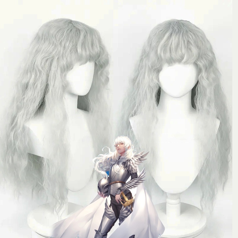 Men Accessories Silver - Anime Game Berserk Cosplay Wig Griffith