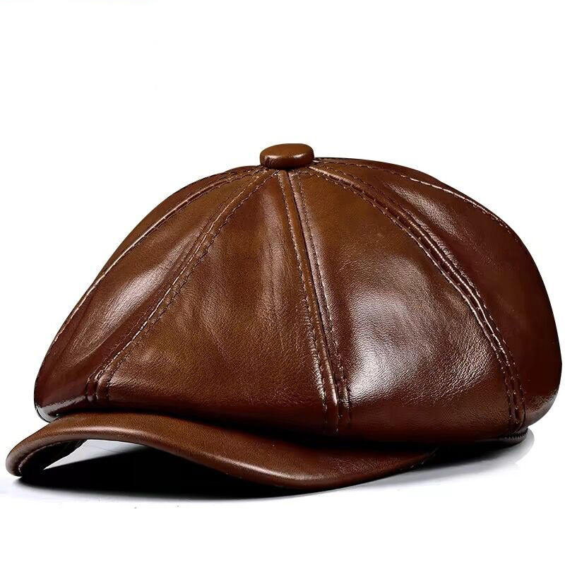 Men Accessories Brand - Spring New Genuine Leather Hat Cap