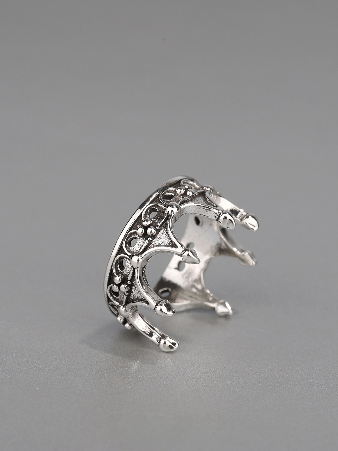 Gothic Crown Ring Adjustable O - Men Accessories Ring 评论和价格
