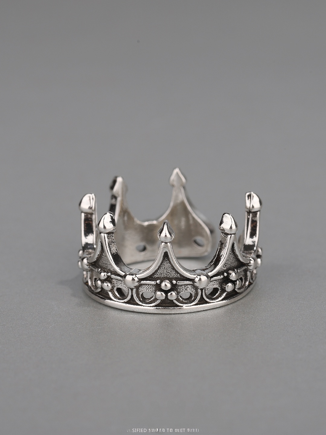 Gothic Crown Ring Adjustable O - Men Accessories Ring 评论和价格