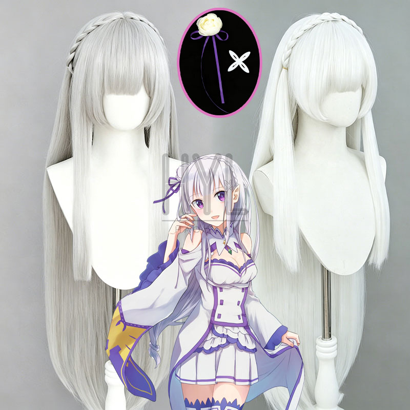 Anime Re:Zero Emilia Cosplay W - Men Accessories Silver 评论和价格