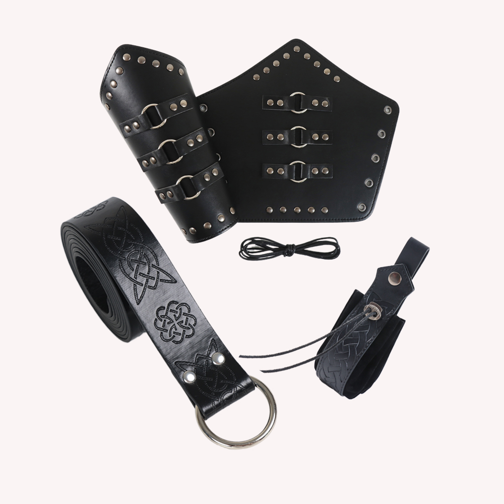 Men Arm Armor PU Leather Medie - Men'S Viking Accessories 评论和价格