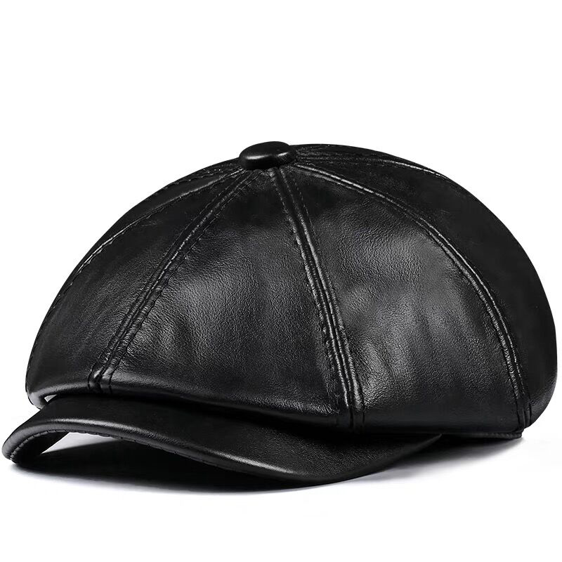 Spring New Genuine Leather Hat - Men Accessories Brand 评论和价格