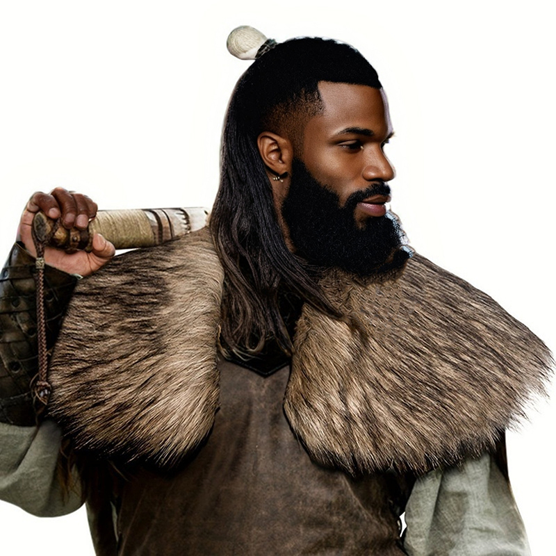 Medieval Faux Fur Collar Fur S - Men'S Viking Accessories 评论和价格