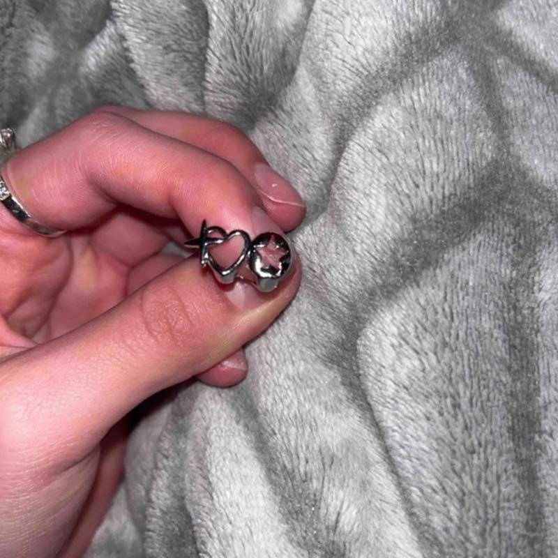 Punk Hip Hop Hollow Heart Teet - Men Accessories Silver 评论和价格