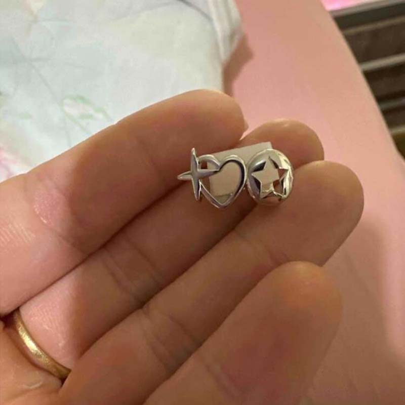 Punk Hip Hop Hollow Heart Teet - Men Accessories Silver 评论和价格
