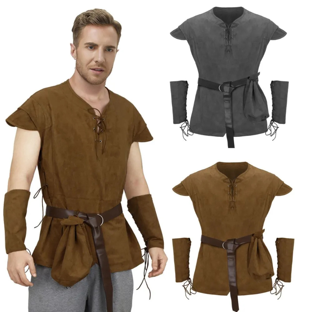 Men's Medieval Lace Up Tunic S - Men'S Viking Accessories 评论和价格