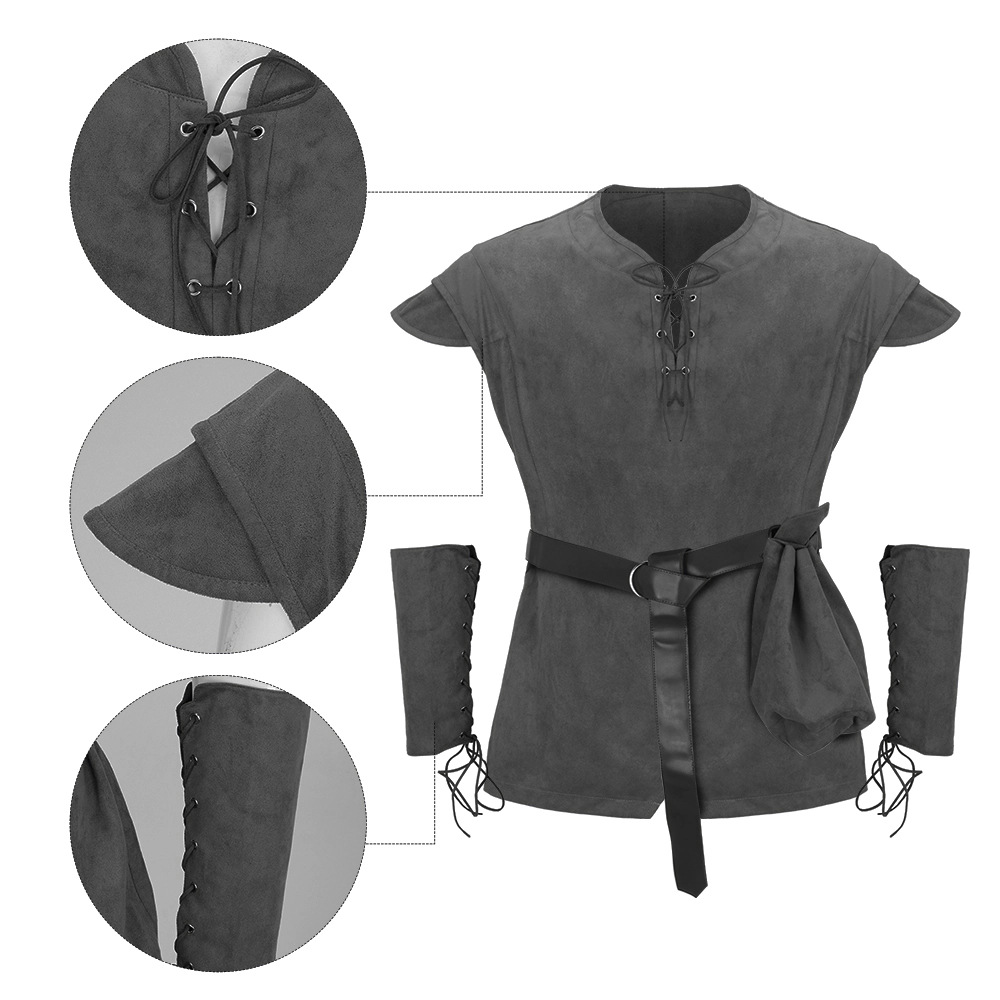 Men's Medieval Lace Up Tunic S - Men'S Viking Accessories 评论和价格