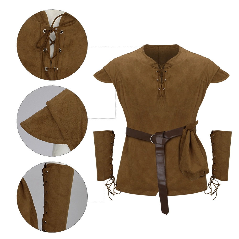 Men's Medieval Lace Up Tunic S - Men'S Viking Accessories 评论和价格