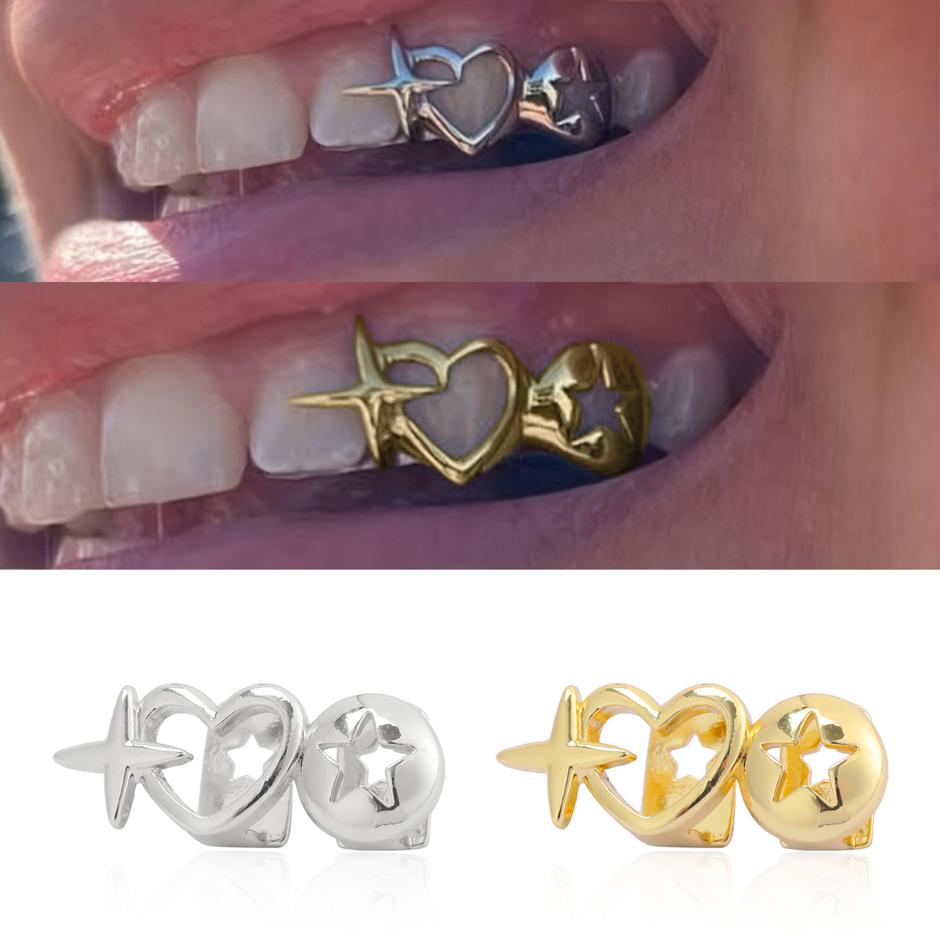 Punk Hip Hop Hollow Heart Teet - Men Accessories Silver 评论和价格
