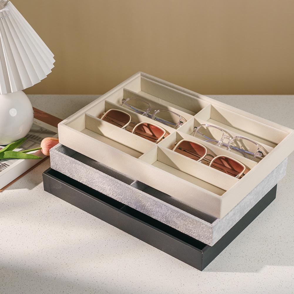 8 Grid Velvet Glasses Holder S - Men'S Accessories Organizer Tray 评论和价格